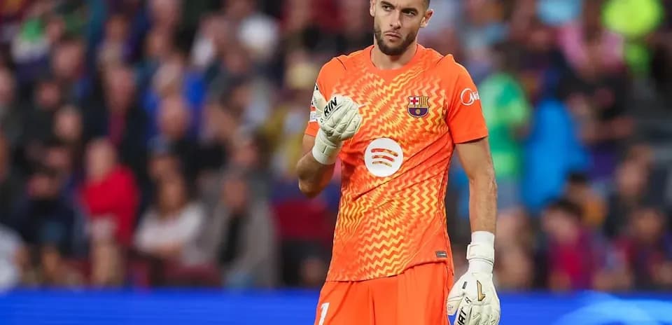Gardien de but de Barcelone sur le terrain
