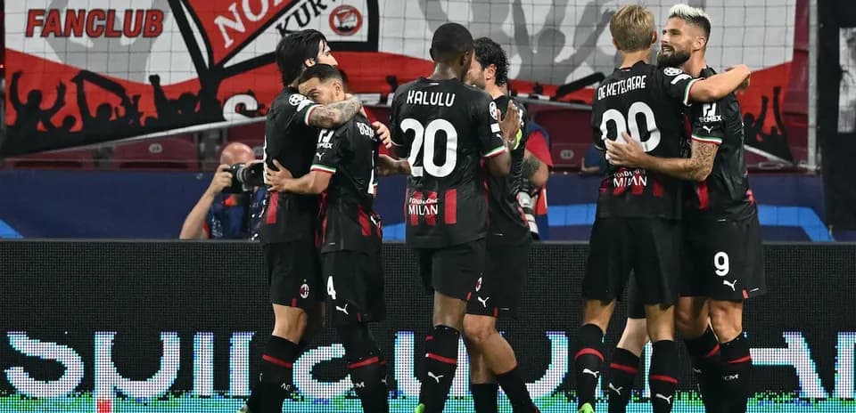 Célébration des joueurs de l'AC Milan