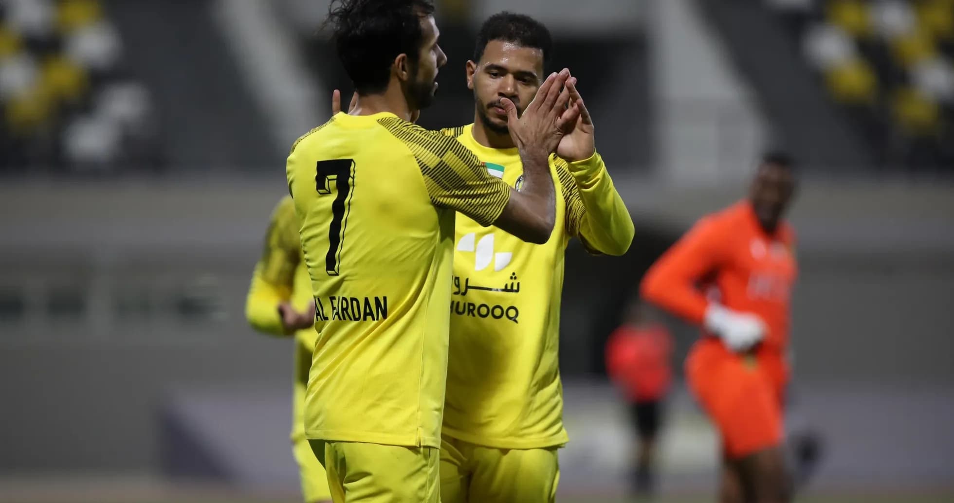 Joueurs d'Ittihad Kalba célébrant un but