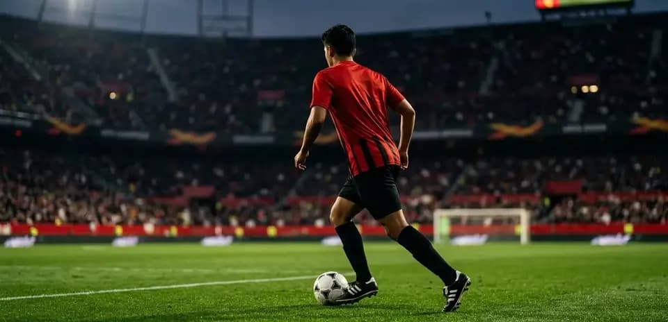 Joueur en action lors d'un match de football