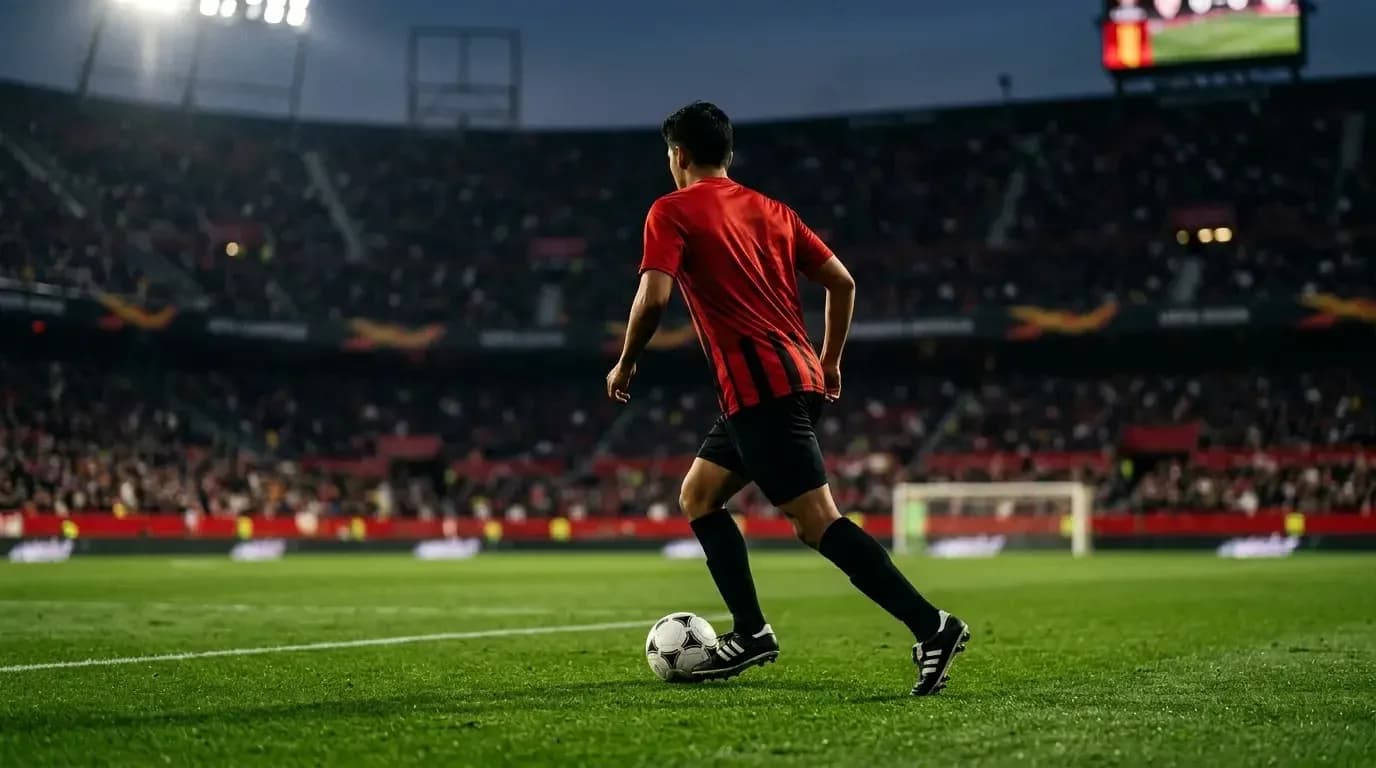 Joueur en action lors d'un match de football