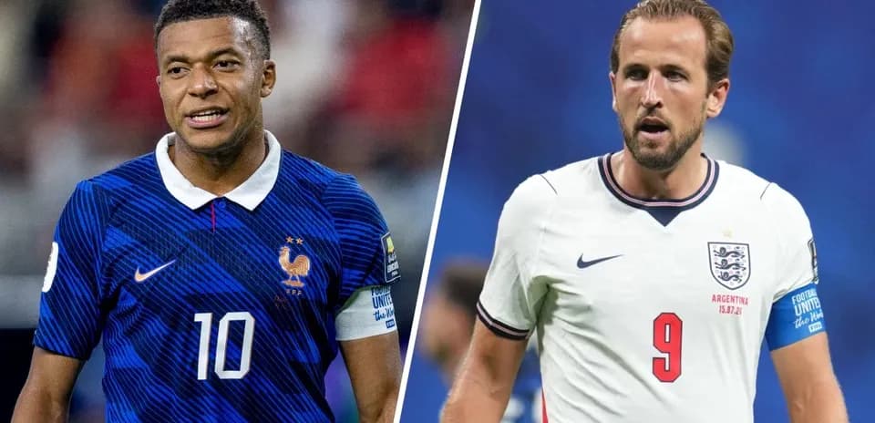 Kylian Mbappé et Harry Kane lors du match