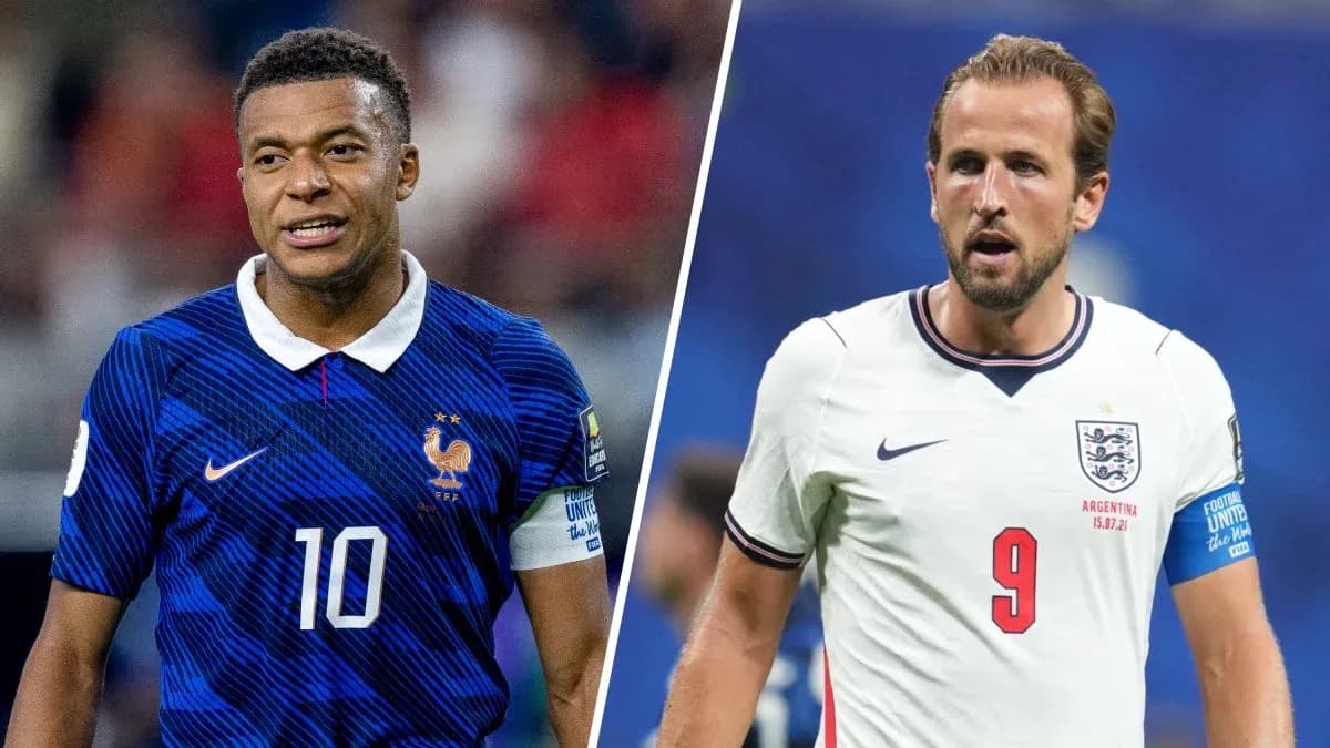 Kylian Mbappé et Harry Kane lors du match