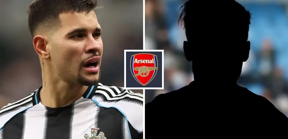 Joueur de Newcastle et silhouette avec logo Arsenal
