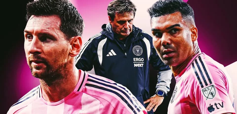 Messi et Casemiro en maillots de l'Inter Miami