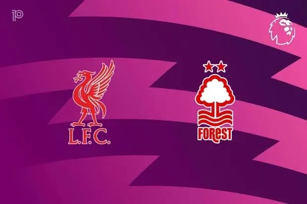 Logos de Liverpool et Nottingham Forest sur fond coloré