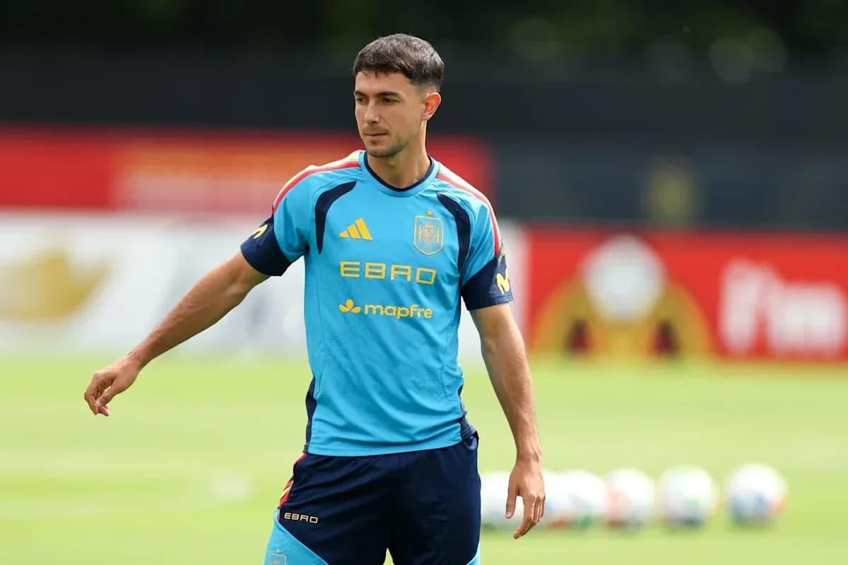 Joueur s'entraînant avec l'équipe d'Espagne
