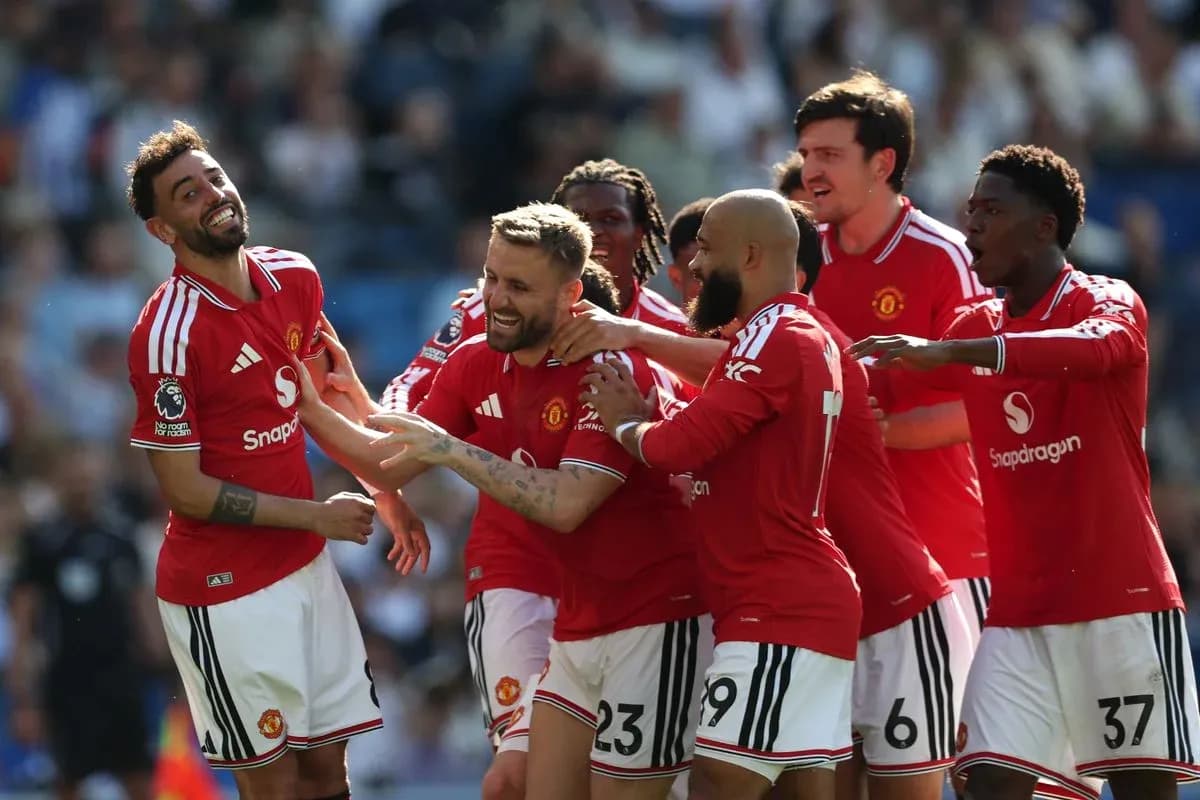 Joueurs de Manchester United célèbrent un but