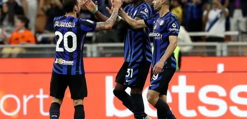 Joueurs d'Inter célébrant un but