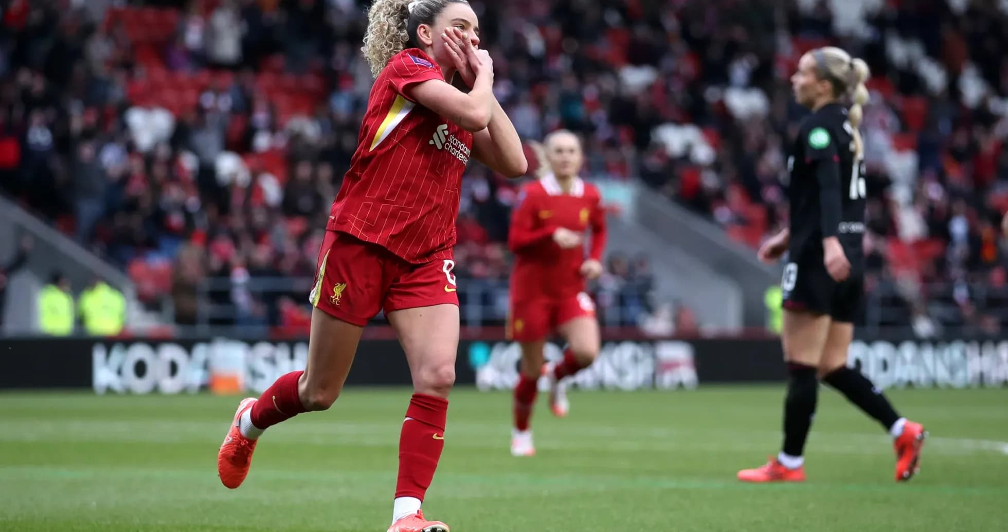 Joueuse de Liverpool célébrant un but