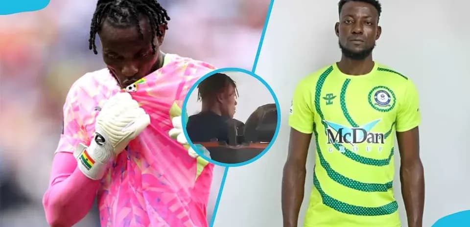 Gardien de but en uniforme rose lors du match
