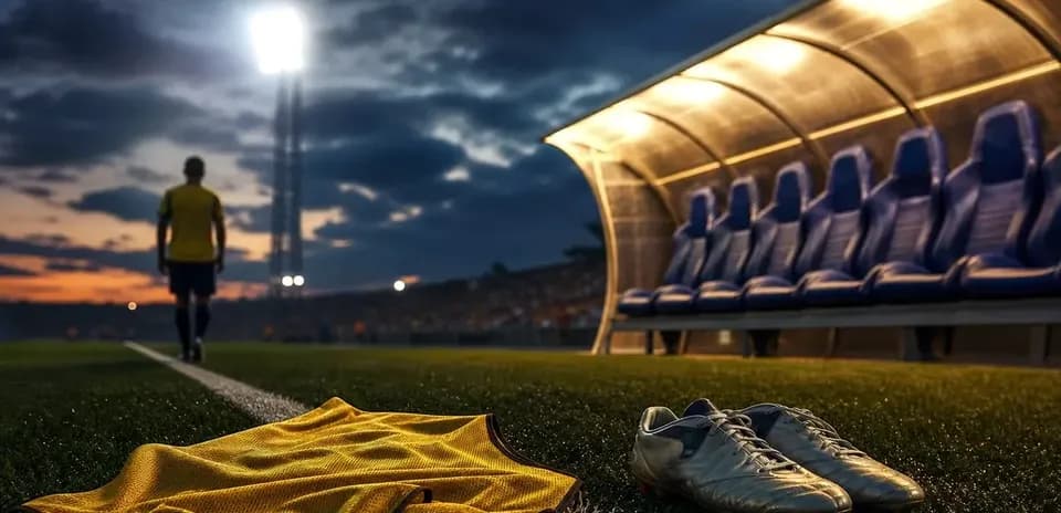 Maillot et chaussures de foot sur le terrain