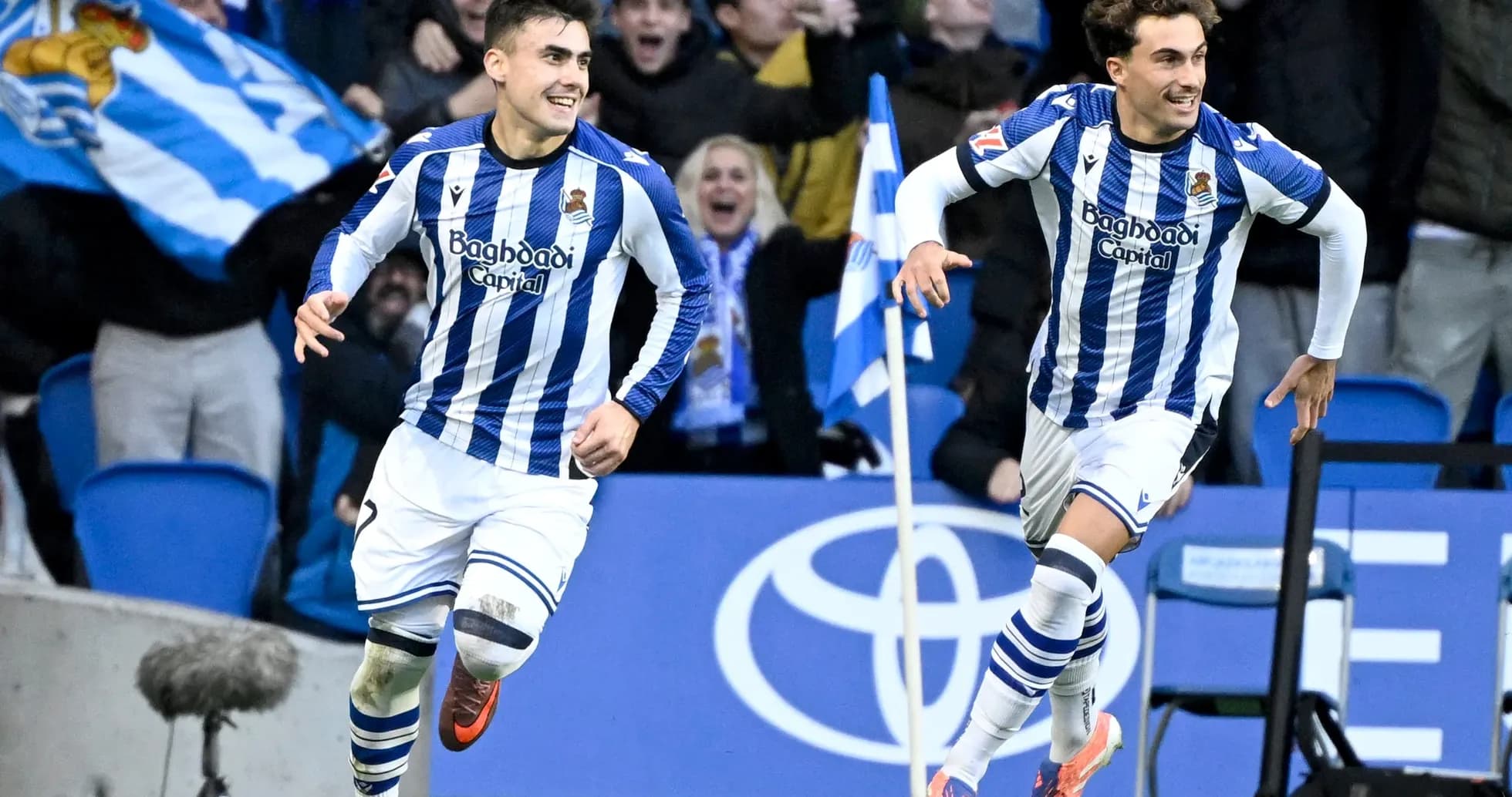 Joueurs de la Real Sociedad célébrant un but