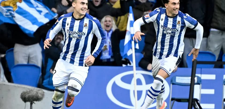 Joueurs de la Real Sociedad célébrant un but