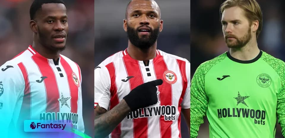 Trois joueurs de Brentford en tenue de match