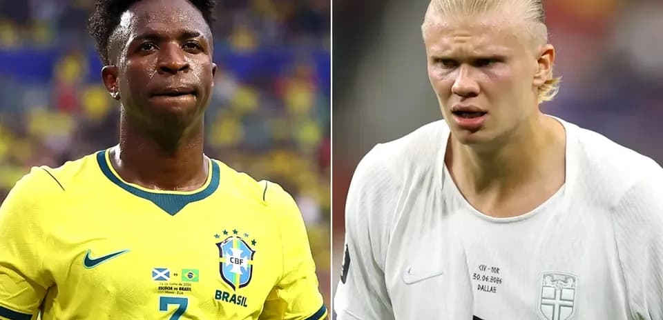 Vinicius et Haaland avant le match