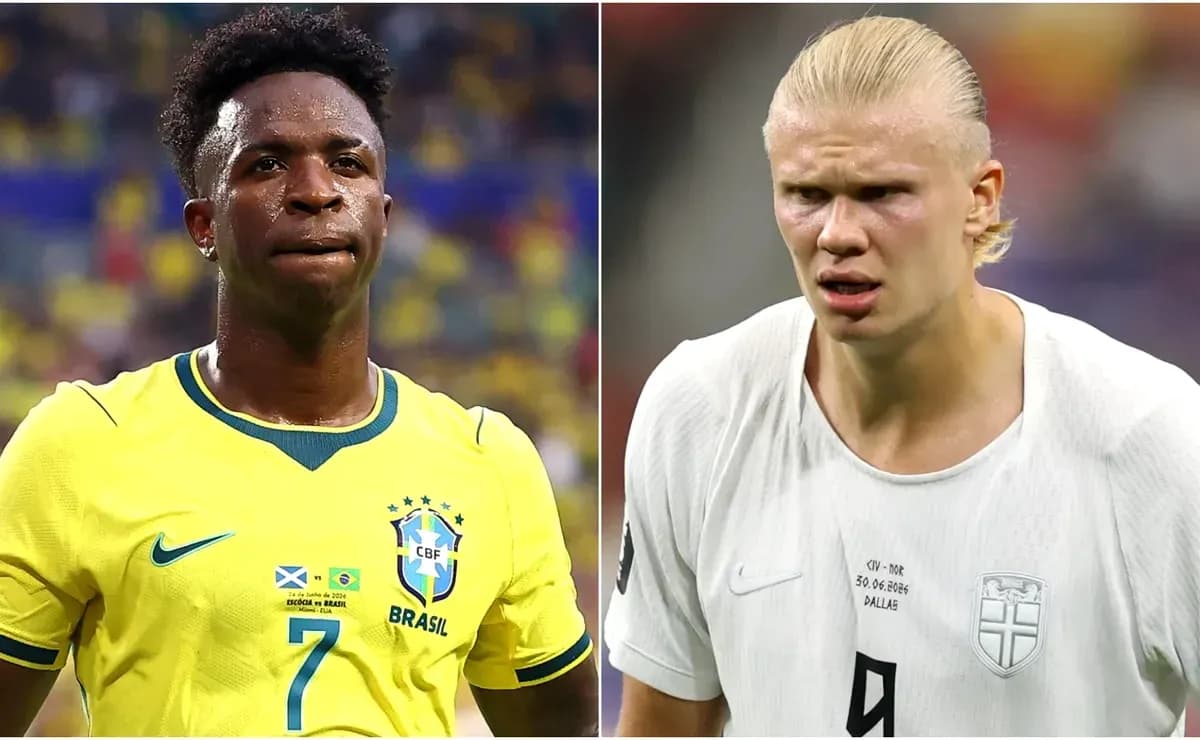 Vinicius et Haaland avant le match