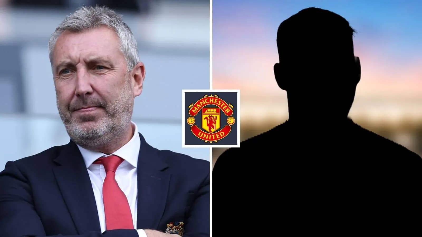 Entraîneur de Manchester United avec silhouette floue