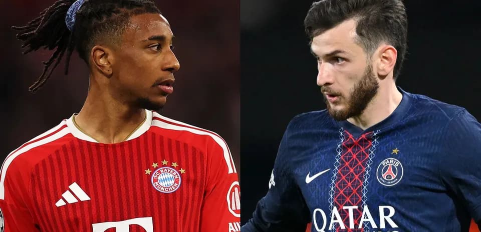 Joueurs de Bayern Munich et PSG en gros plan