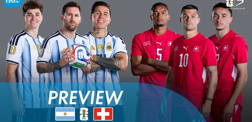 Joueurs d'Argentine et de Suisse avant le quart de finale