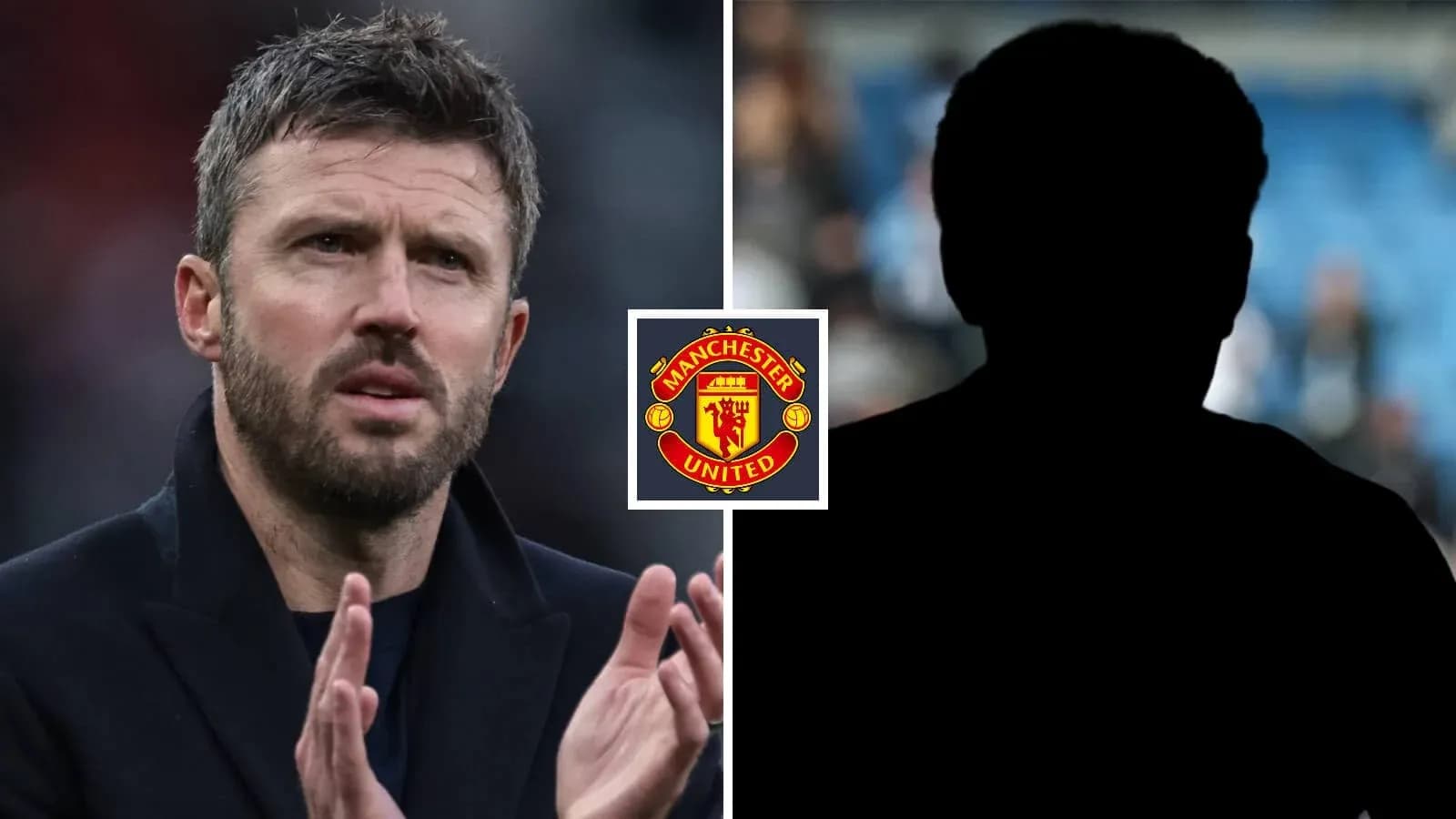 Michael Carrick applauding with Manchester United logo