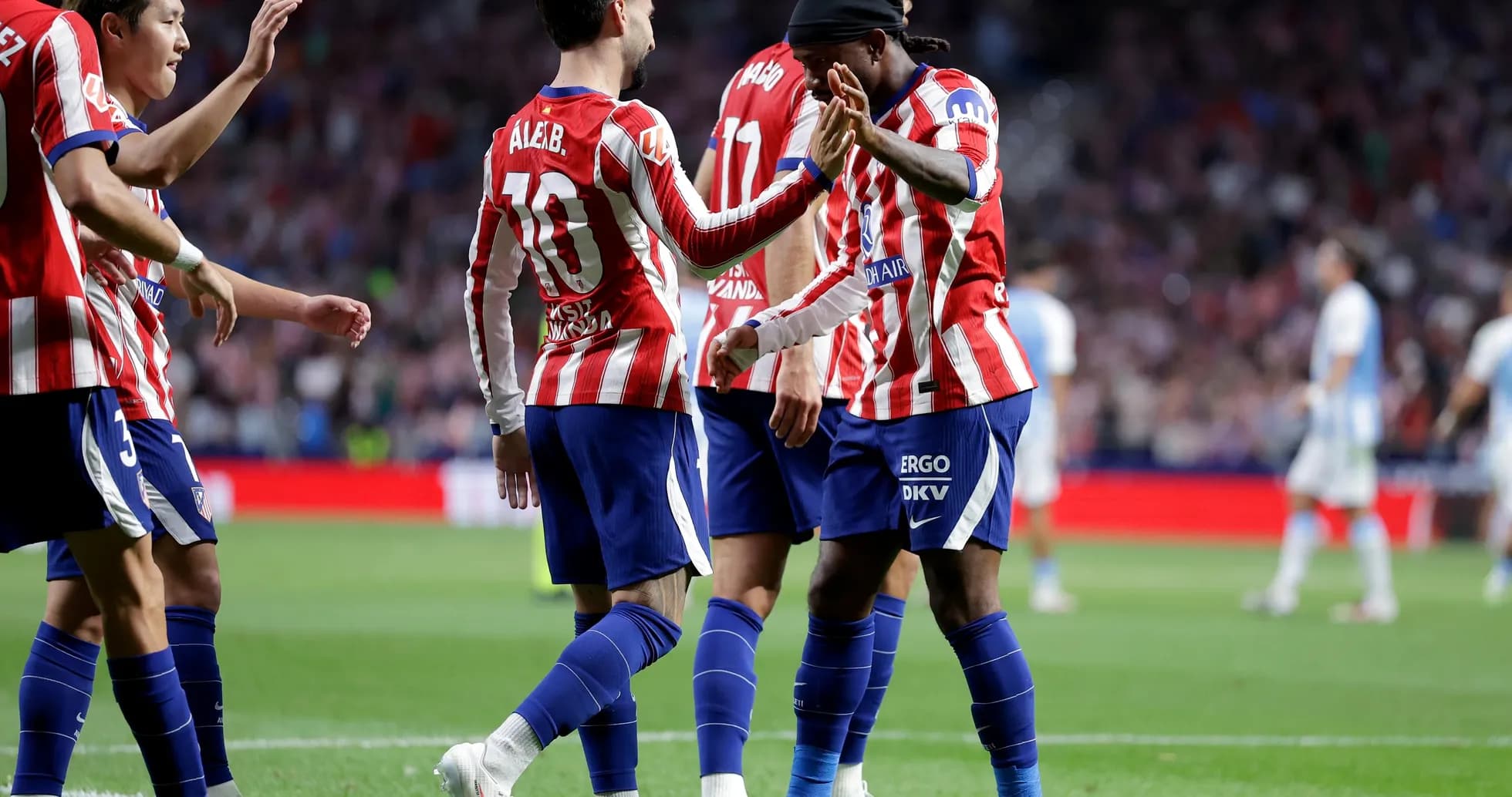 Joueurs de l'Atlético célébrant un but