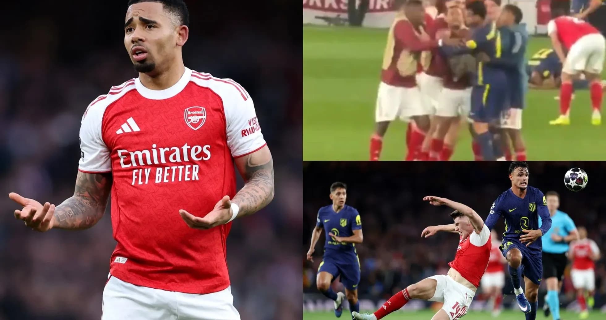 Gabriel Jesus gesturing during Arsenal match
