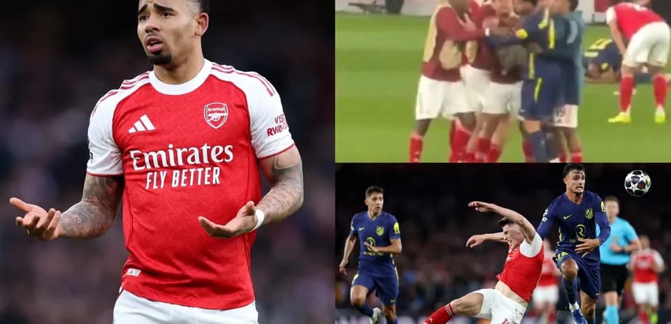 Gabriel Jesus gesturing during Arsenal match