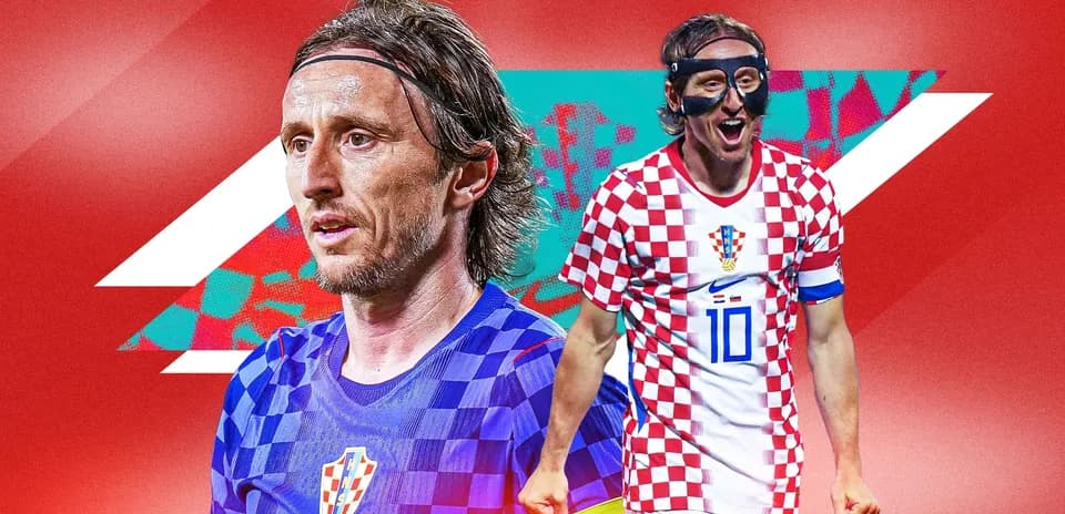 Luka Modrić en action avec le maillot croate