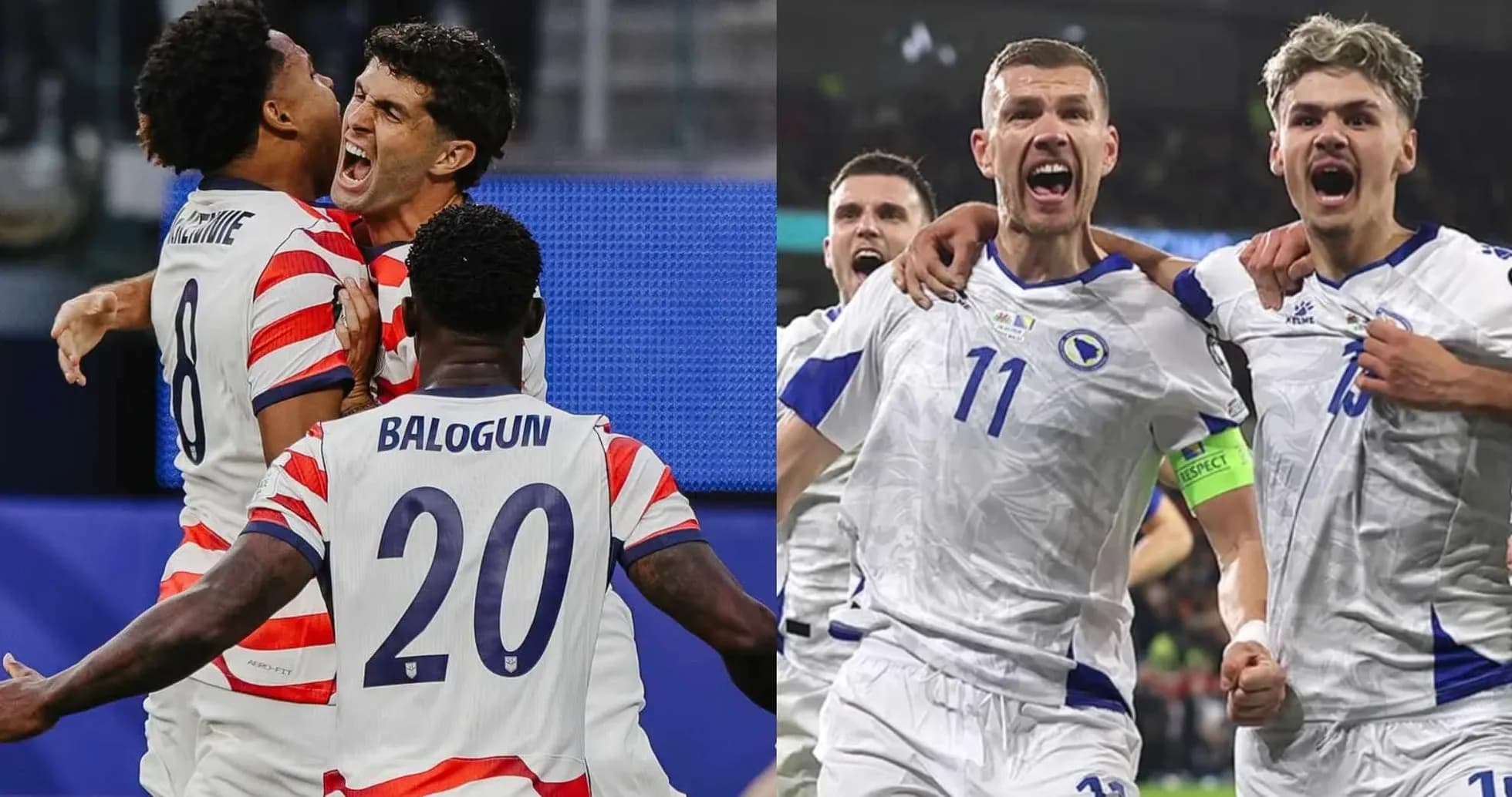 Joueurs célébrant un but pendant le match