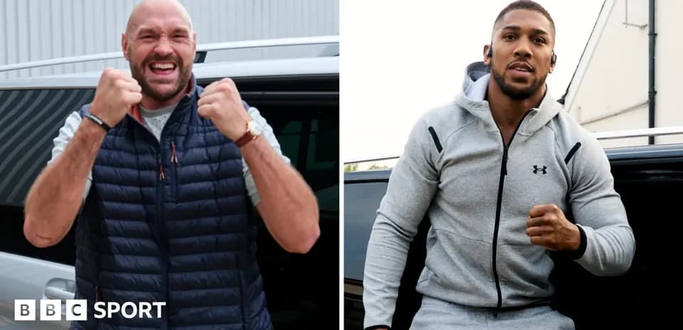 Tyson Fury and Anthony Joshua posing confidently