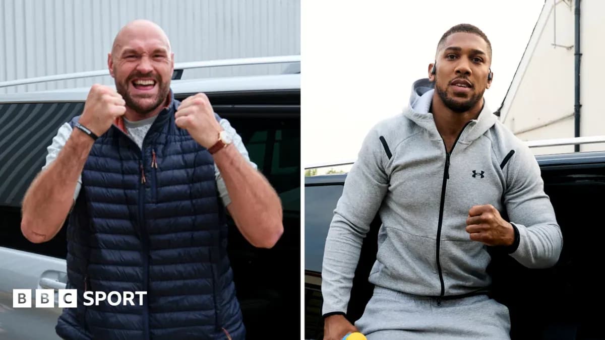 Tyson Fury and Anthony Joshua posing confidently