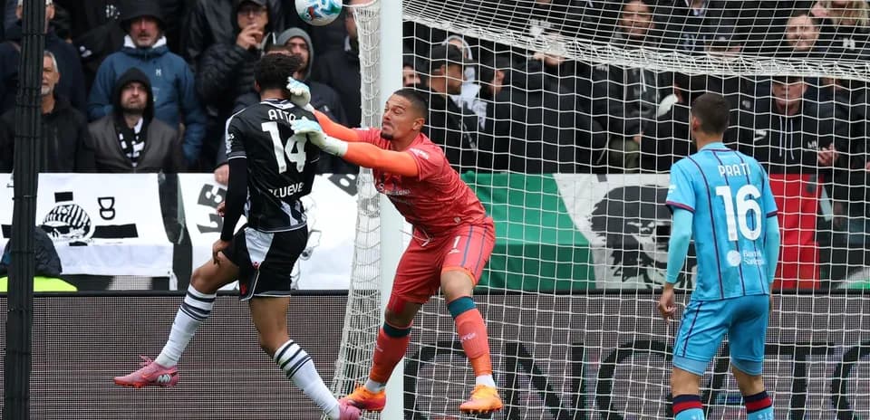Action entre les joueurs d'Udinese et Cagliari