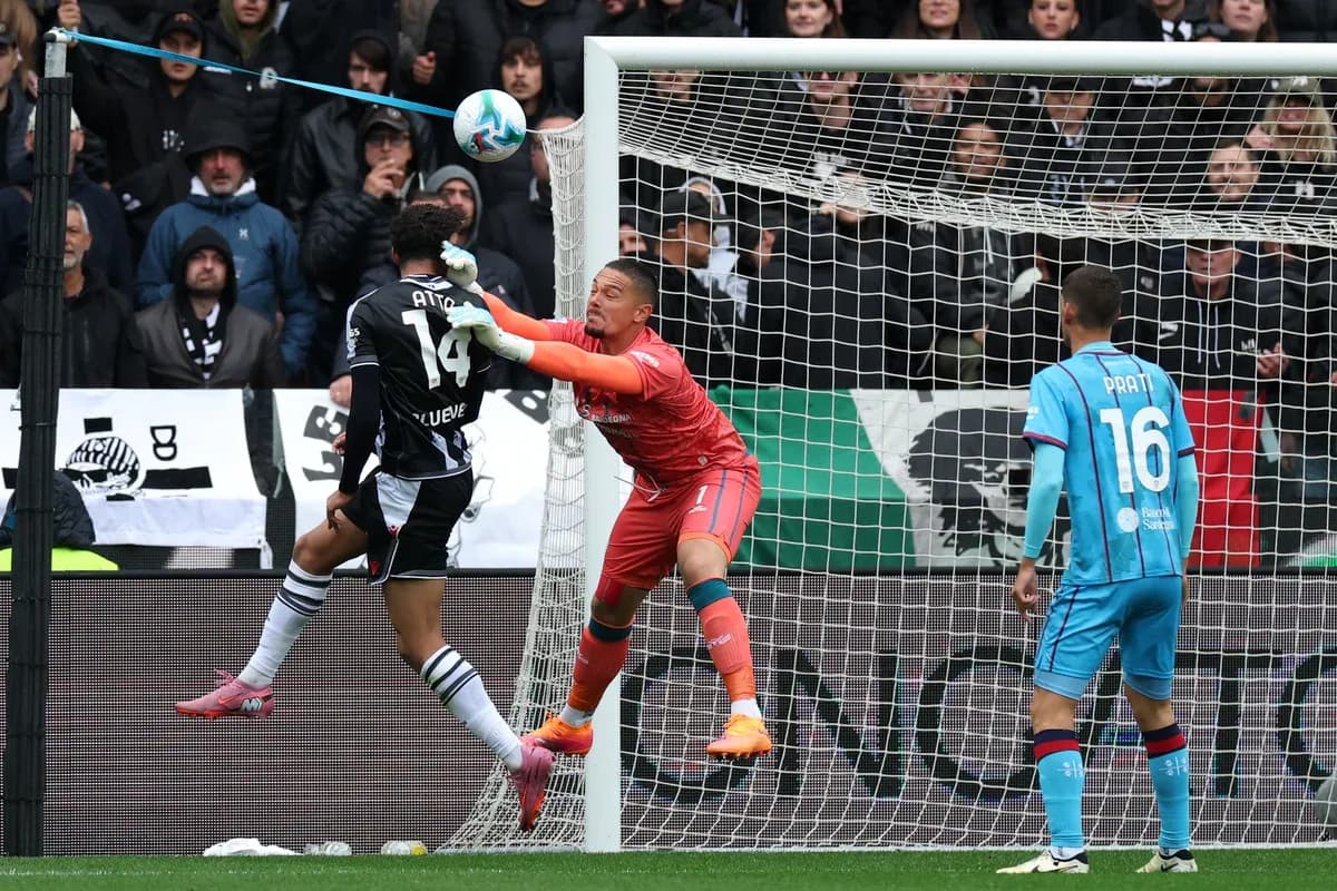 Action entre les joueurs d'Udinese et Cagliari
