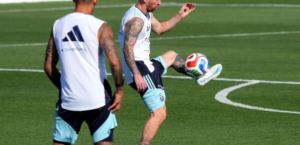 Messi s'entraînant avec l'équipe d'Argentine