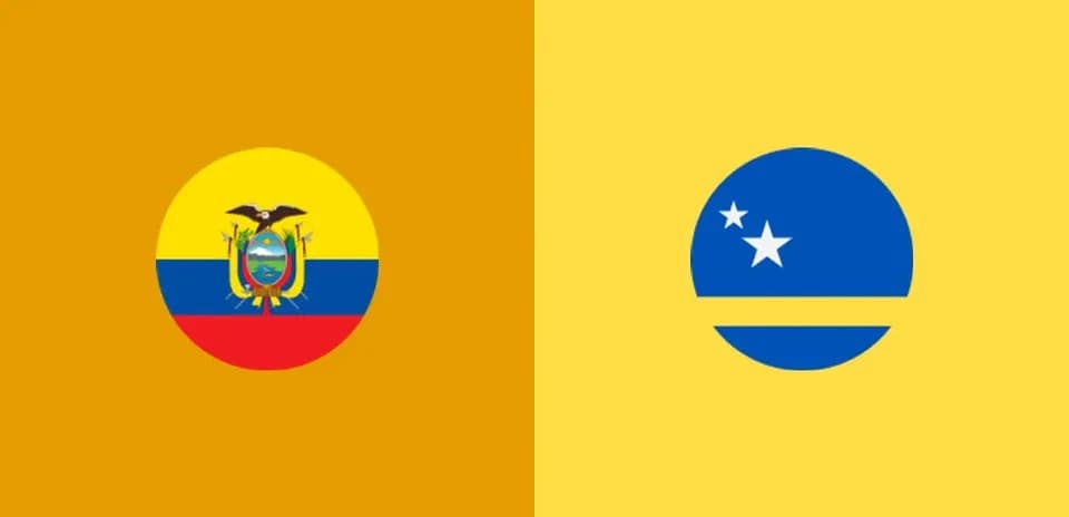 Drapeaux de l'Équateur et de la République de Curaçao