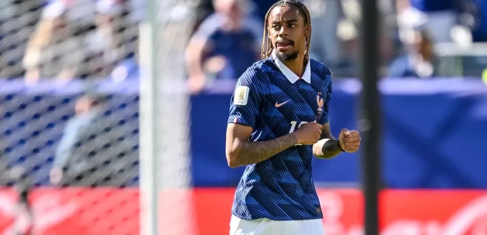 Joueur de l'équipe de France sur le terrain