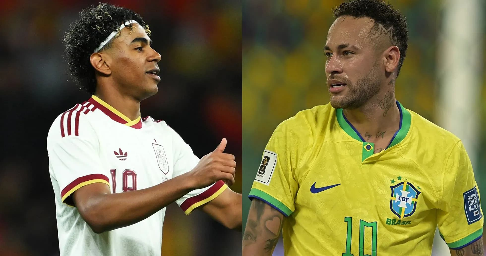Joueurs de football en maillots de leurs équipes nationales