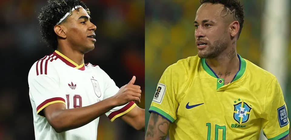Joueurs de football en maillots de leurs équipes nationales