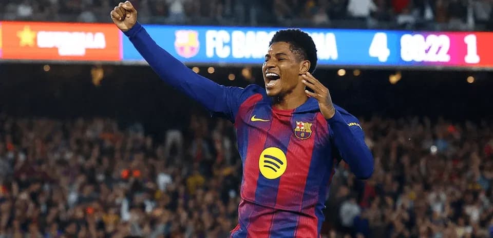 Joueur de Barcelone célébrant un but au stade