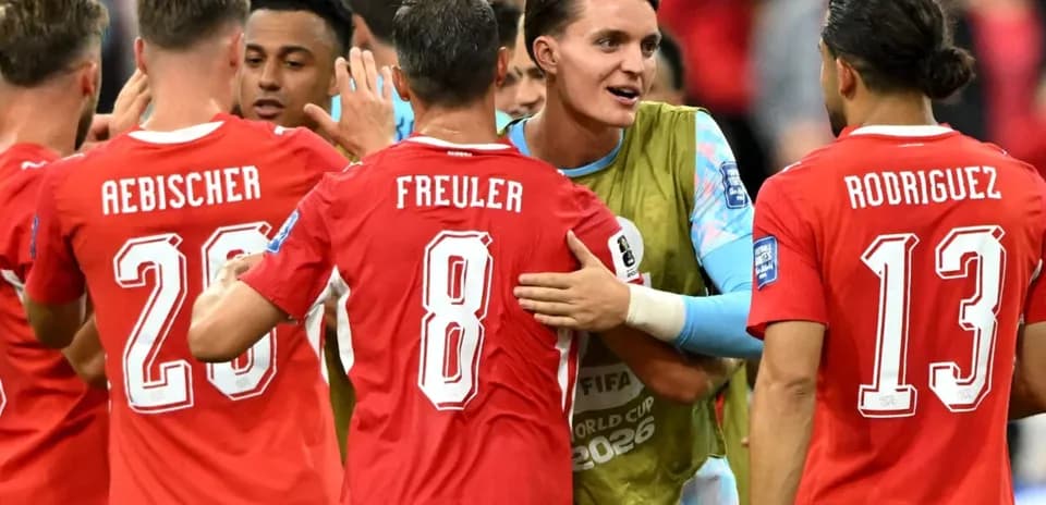 Joueurs suisses célébrant après un match