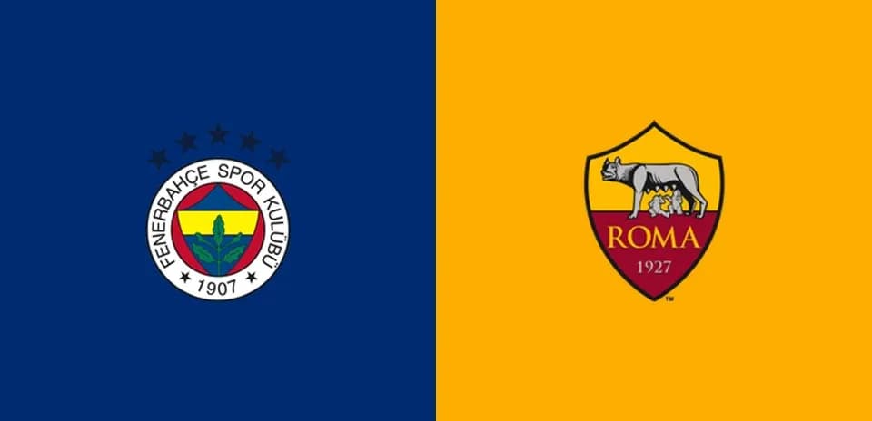 Logos de Fenerbahçe et AS Roma sur fond coloré