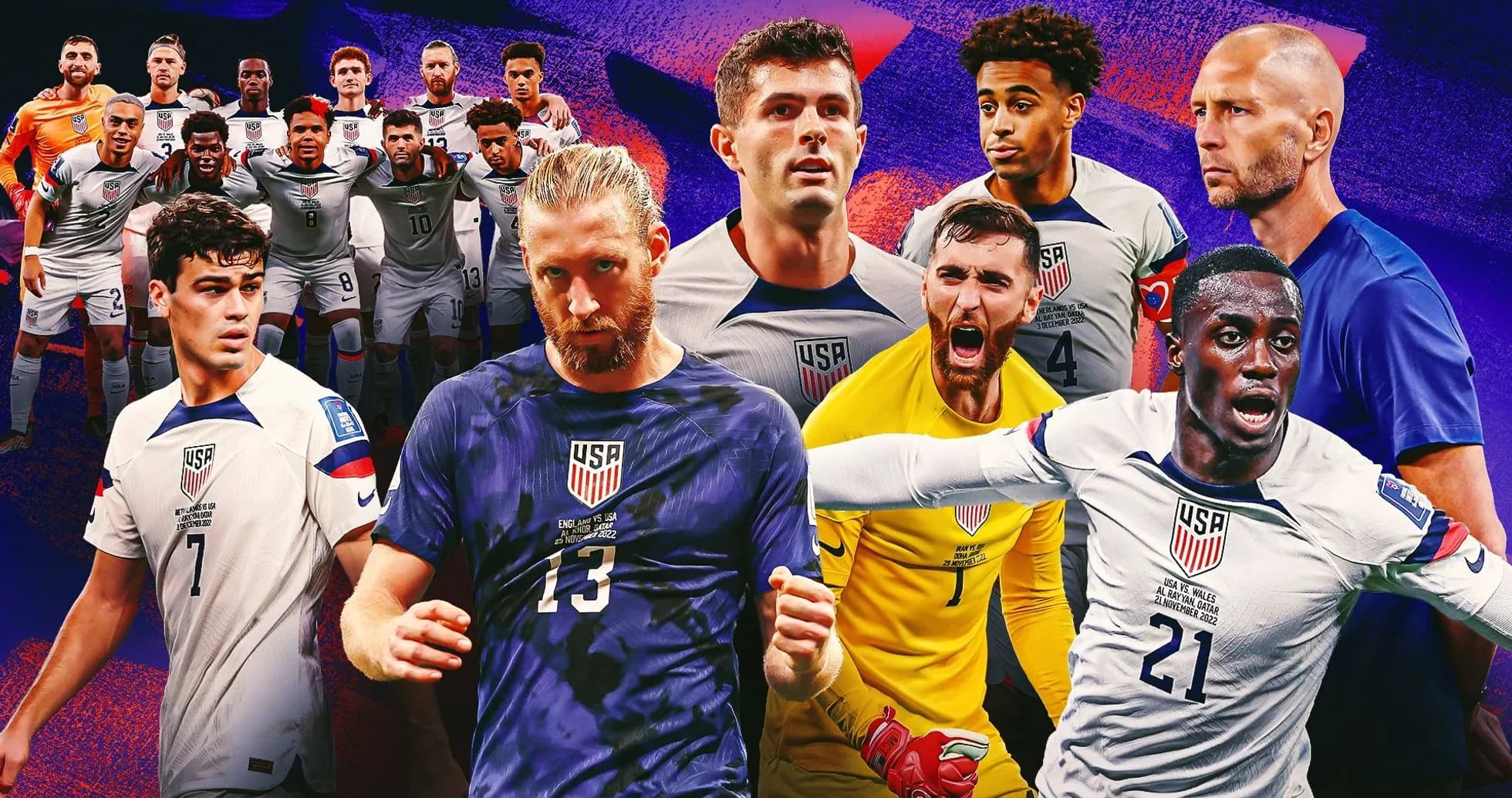 Équipe nationale des États-Unis en formation avec joueurs