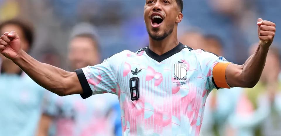 Joueur belge célébrant une victoire au match