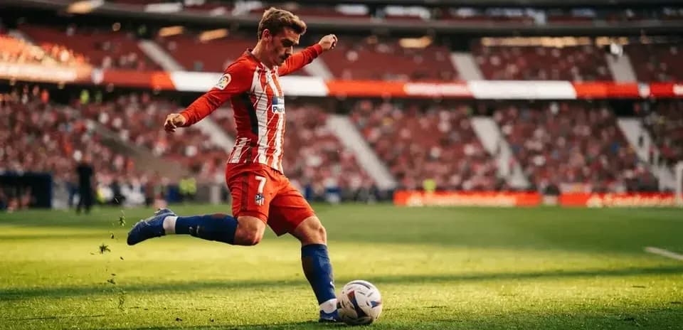 Joueur tirant au but lors d'un match de football