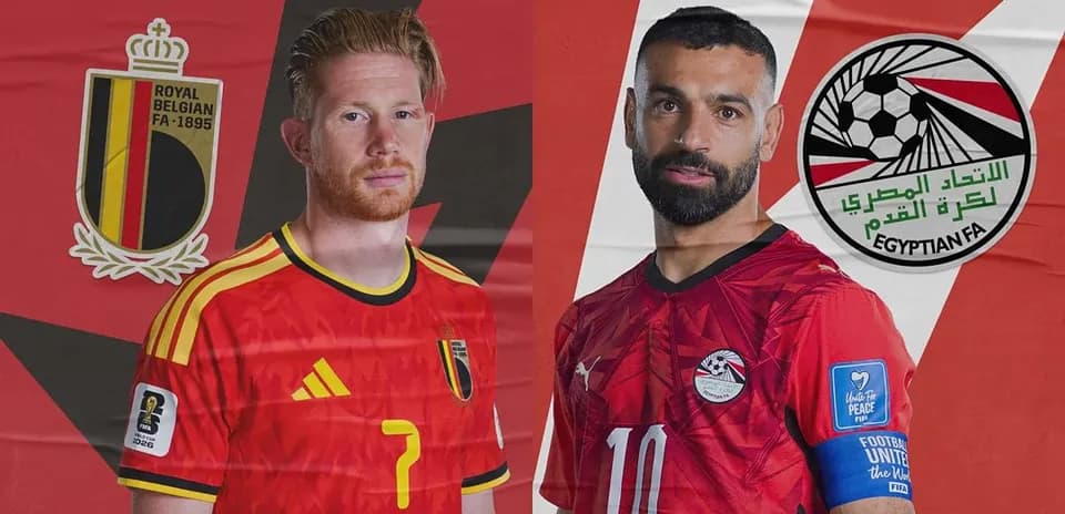 Kevin De Bruyne et Mohamed Salah avant le match