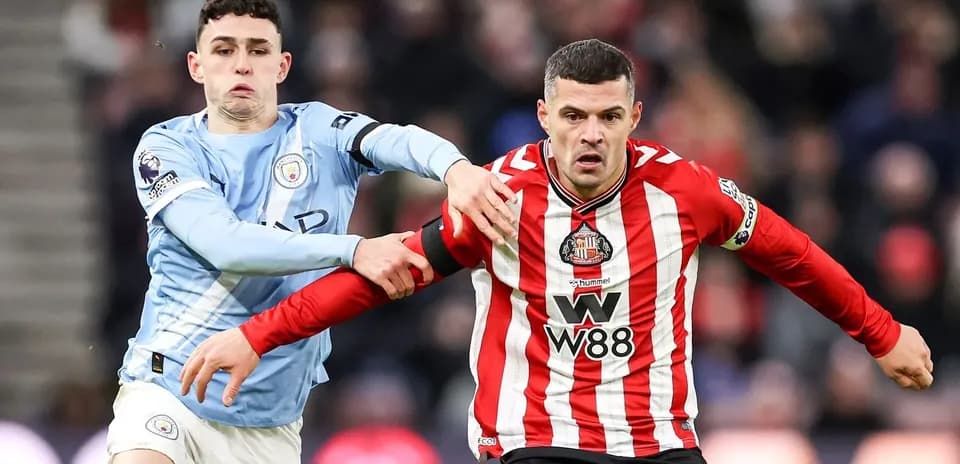 Un joueur de Manchester City contre Sunderland