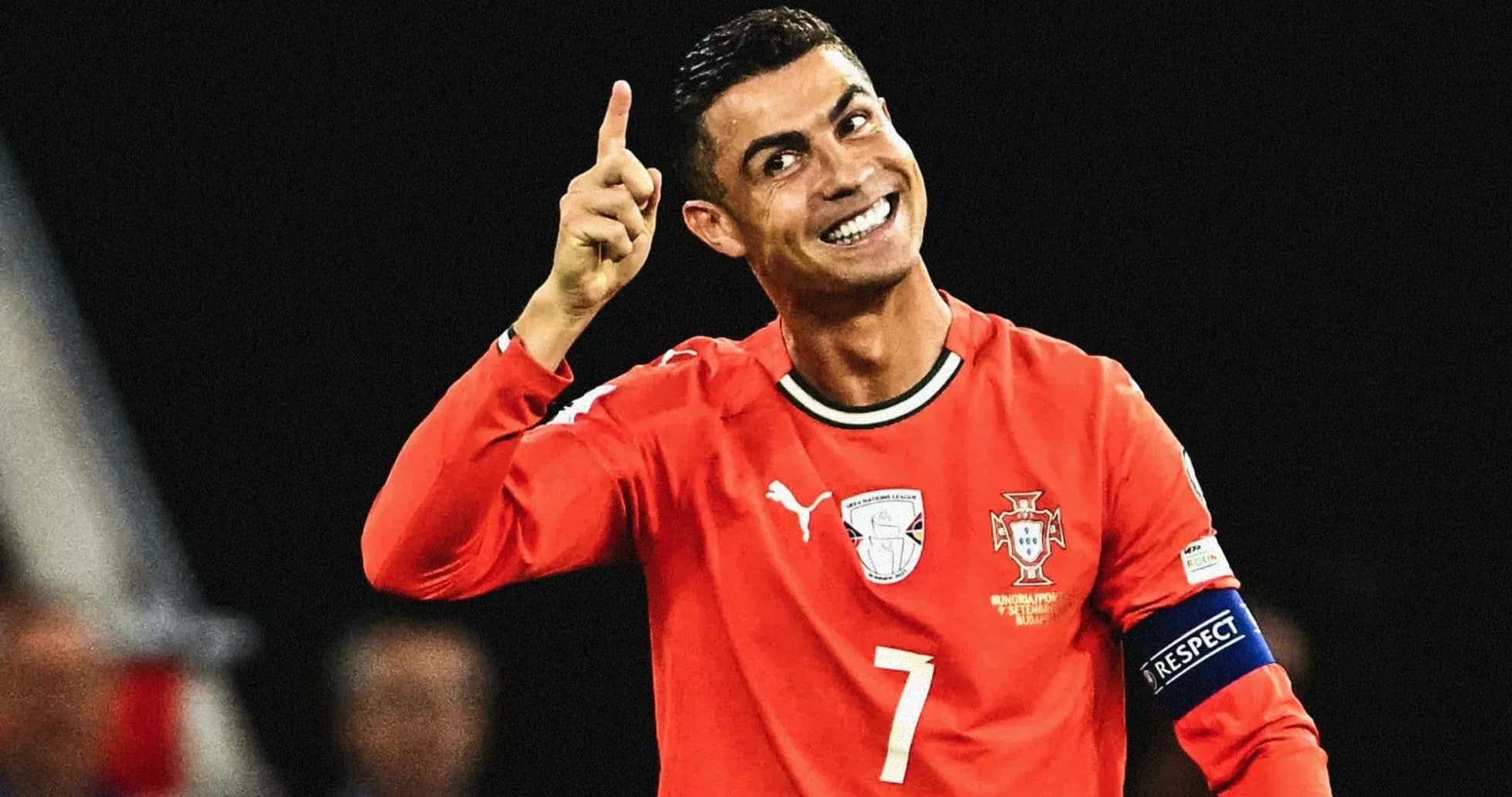 Joueur célébrant avec le maillot du Portugal