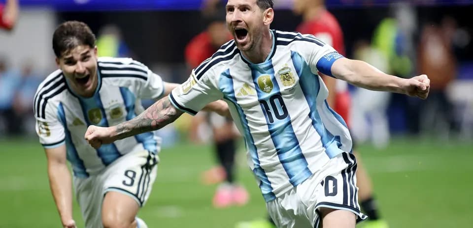 Lionel Messi célébrant un but pour l'Argentine