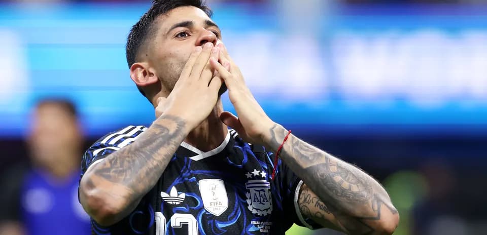 Joueur d'Argentine célébrant après un match